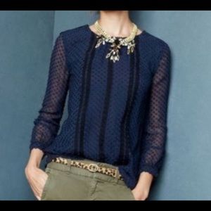 JCrew navy and black 3/4 shirt